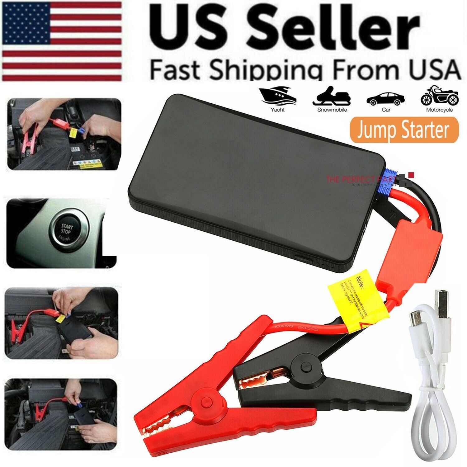 Batterie démarrage 20000mAh portable slim chargeur auto