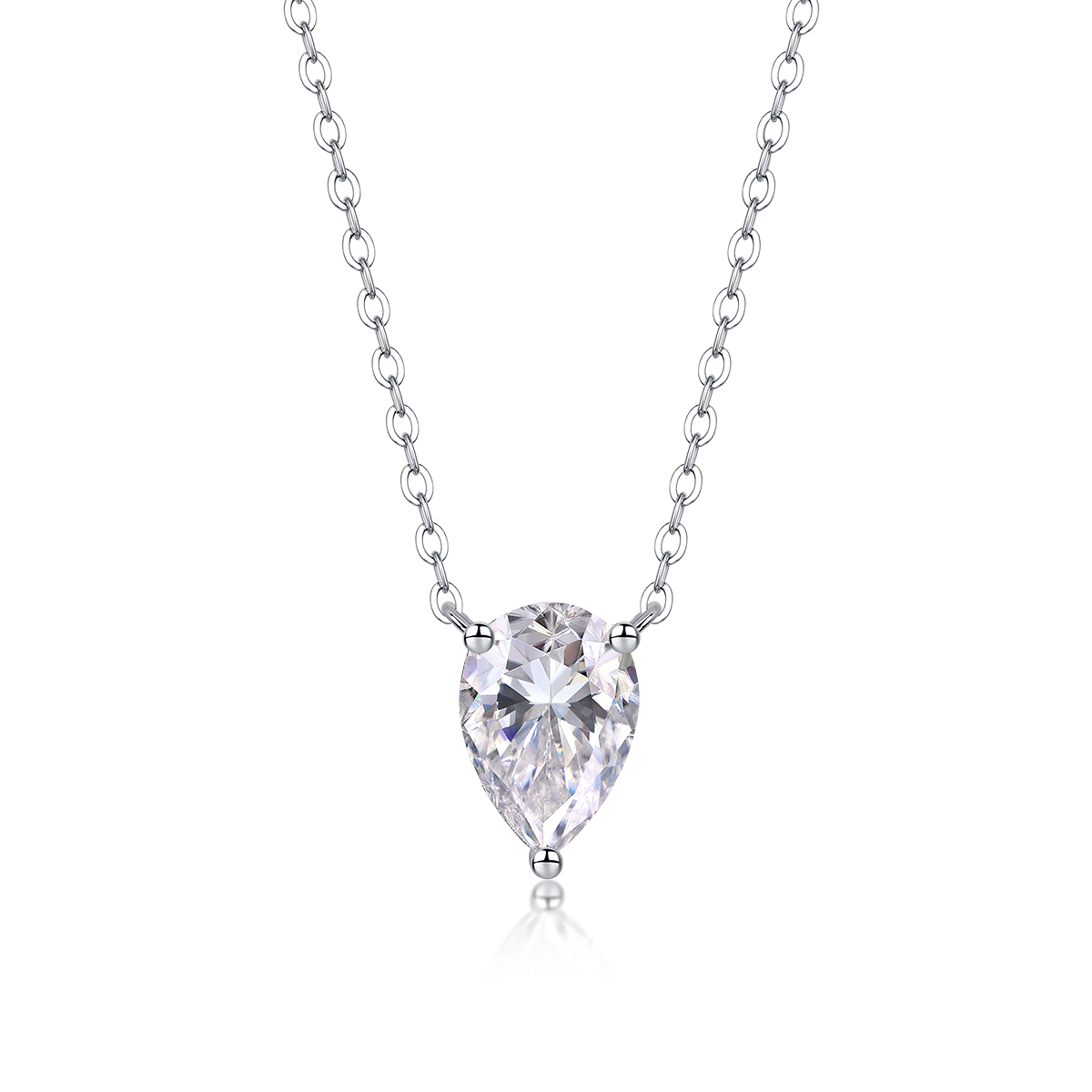 1Water Drop - Pendentif moissanite S925 argent/platine goutte d'eau