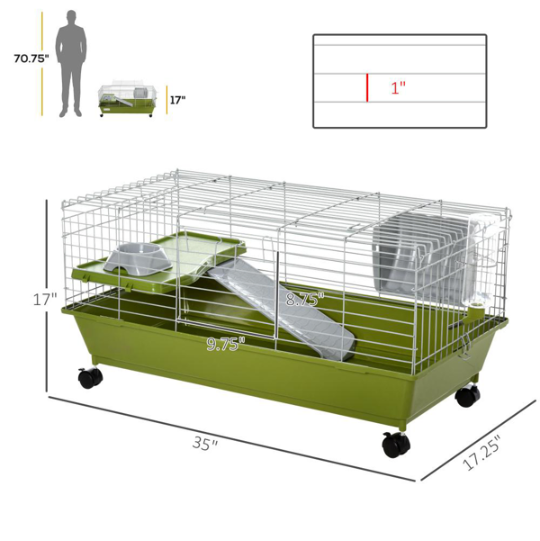Cage petit animal roulante, lapin cochon Inde