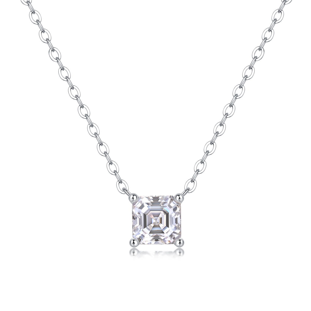 1Eternal - Pendentif moissanite carrée S925 argent sterling
