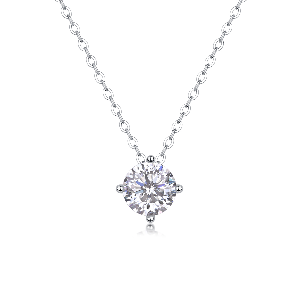 1True Heart - Pendentif 1 carat moissanite S925 argent cœur vrai