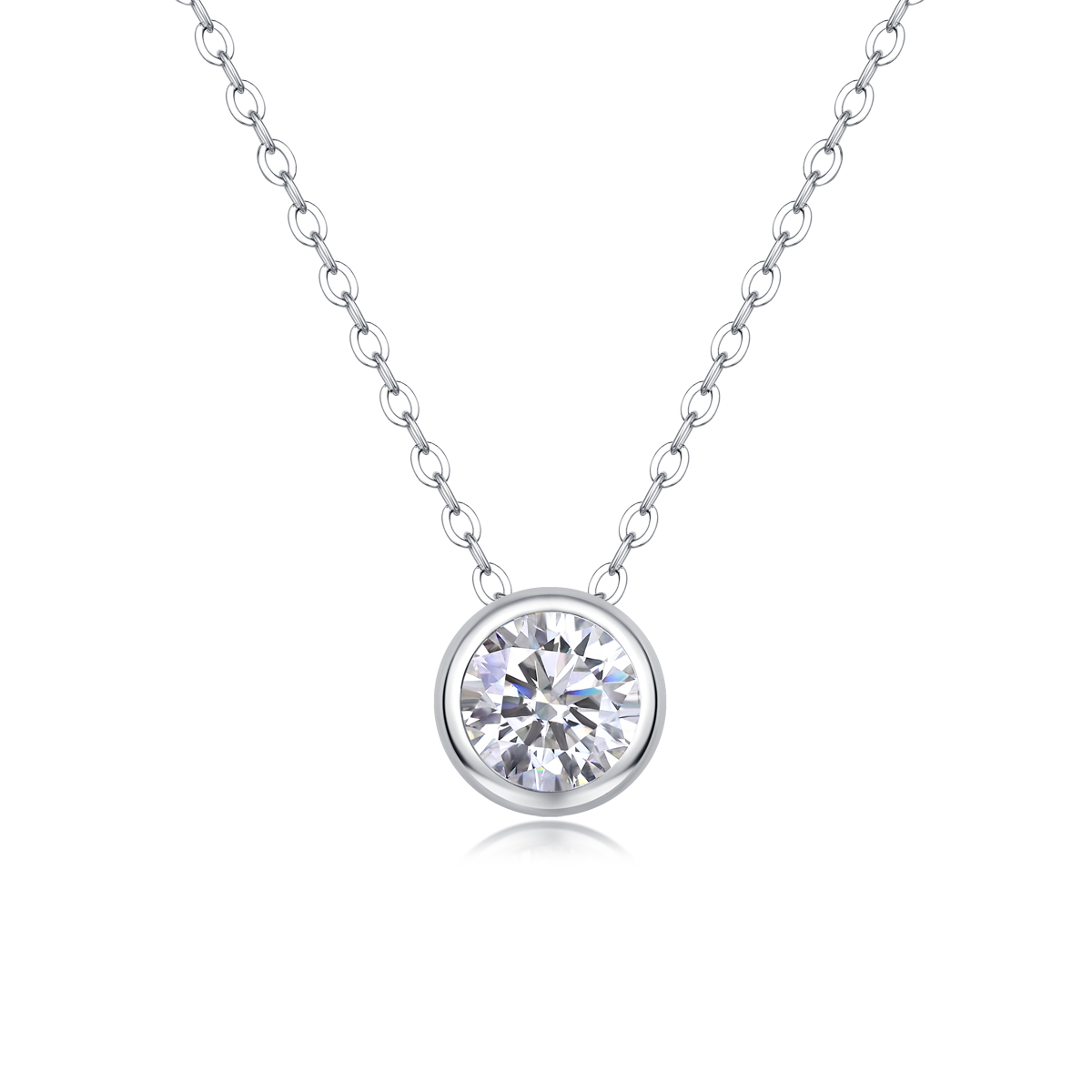 1Purity - Ensemble pendentif diamant moissanite 1ct S925