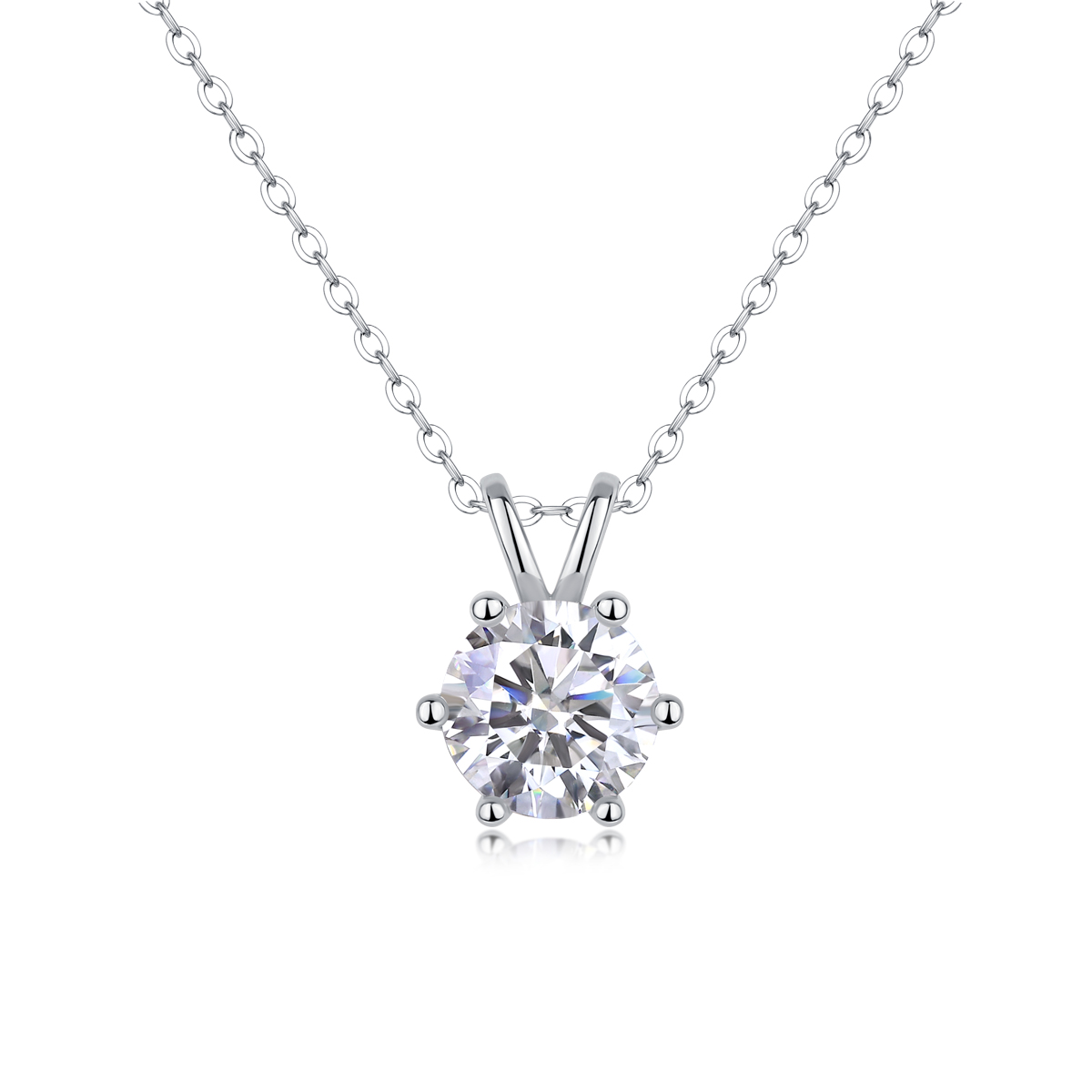 1Romantic Mark - Pendentif 2 carats moissanite S925 argent/platine