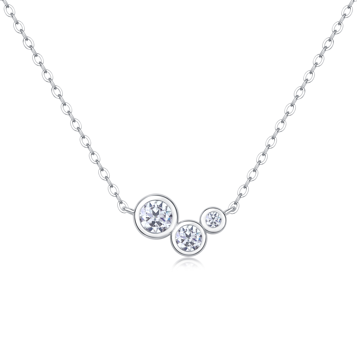1White Dew - Pendentif moissanite S925 argent sterling