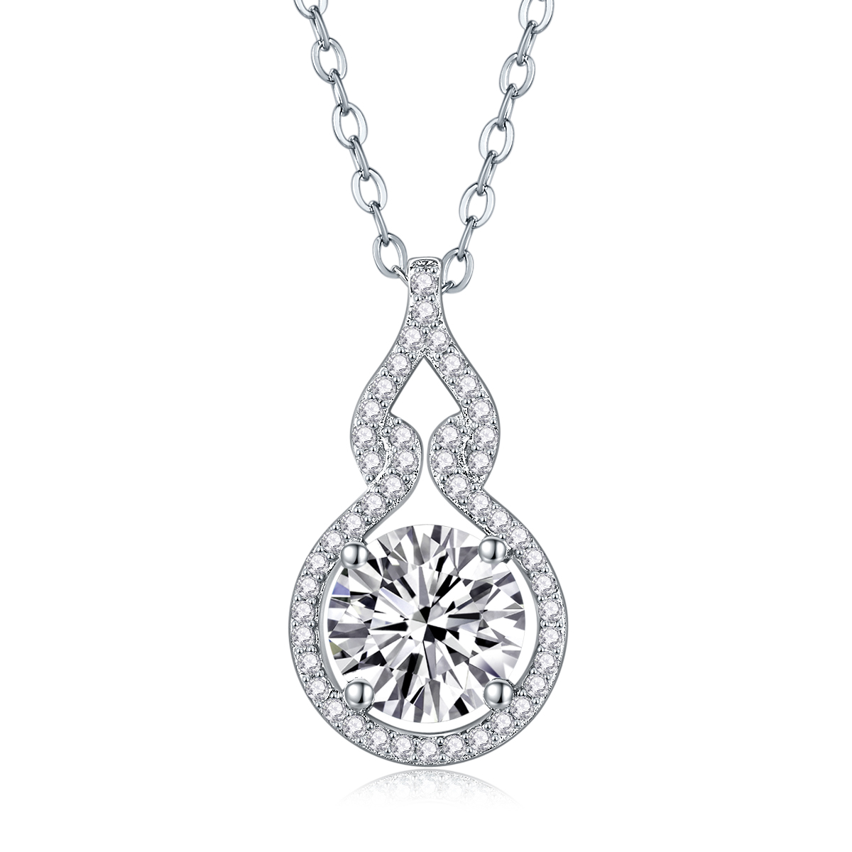 1Curve - Ensemble pendentif moissanite 2ct S925