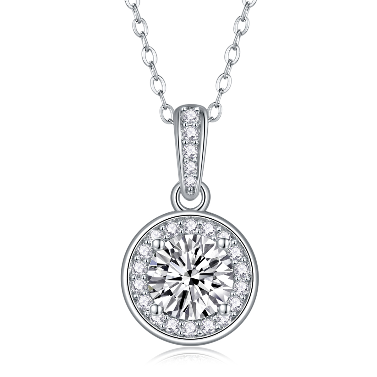 1Dark Night Elf - Pendentif 1 carat moissanite S925 argent/platine elfe