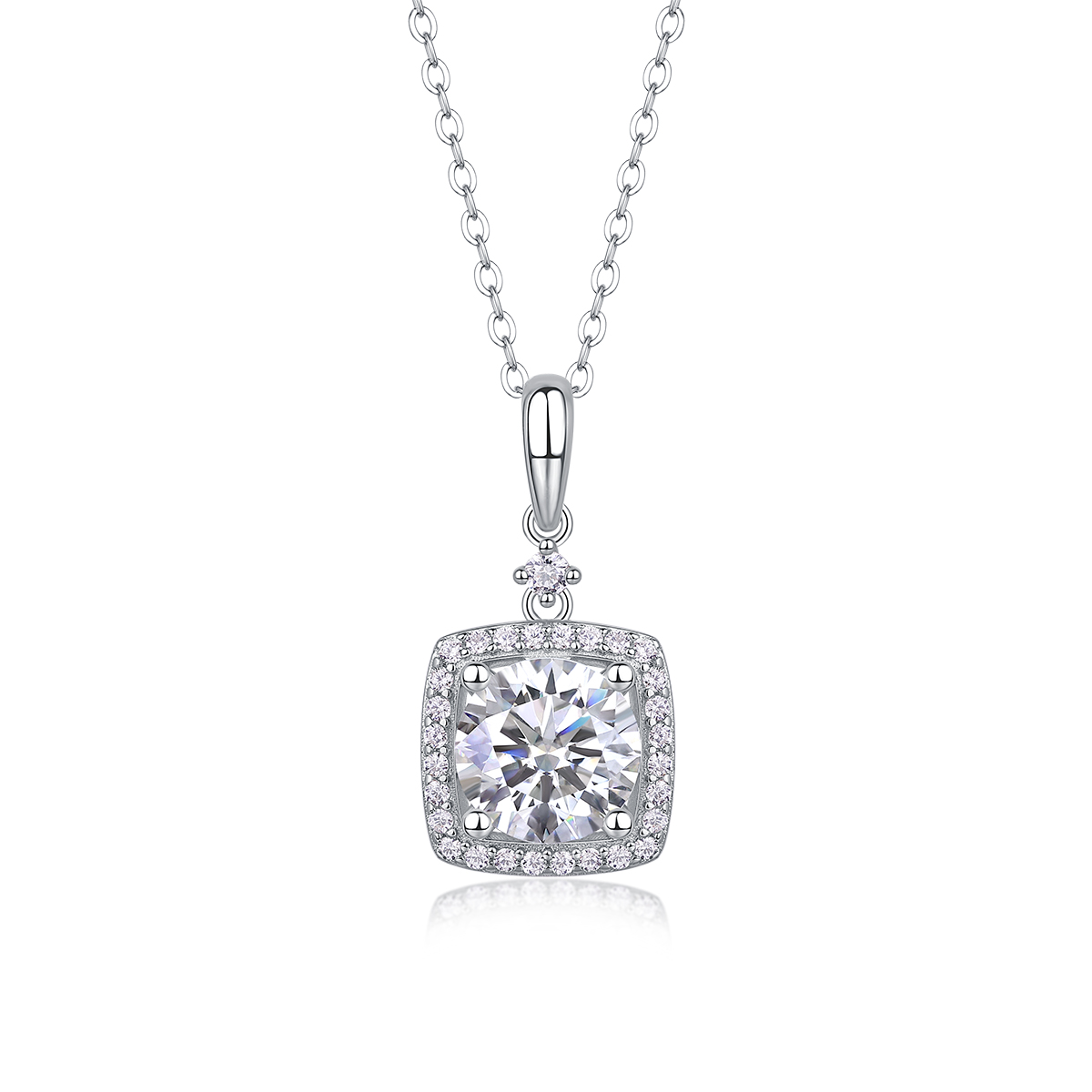1Innocence - Pendentif moissanite 2 carats S925 argent sterling