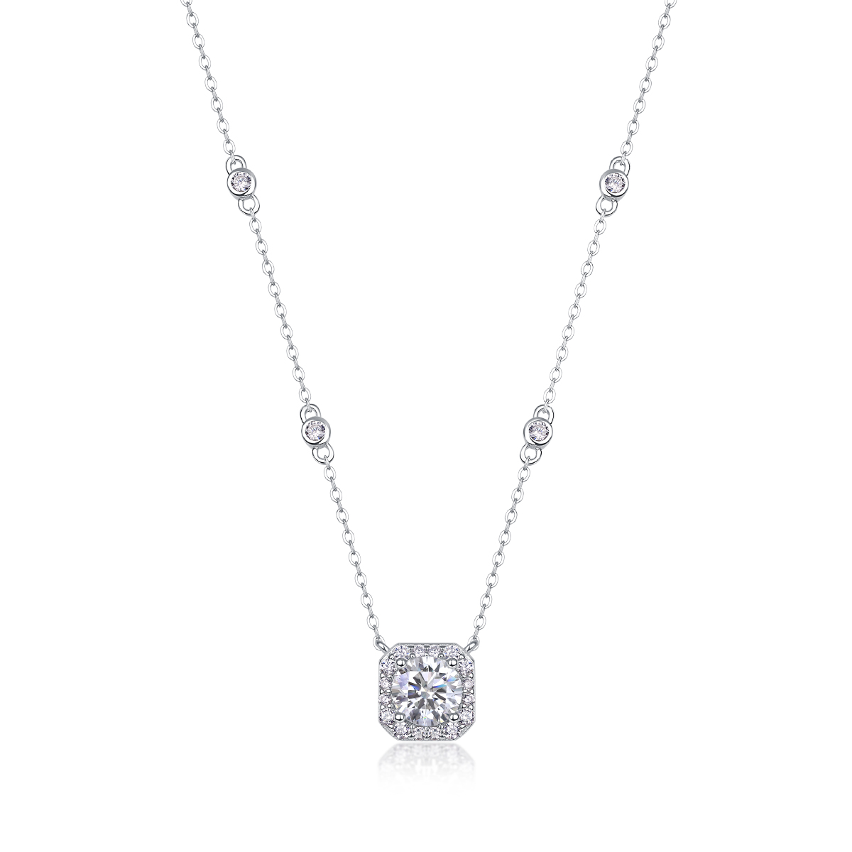1Amour Fleur - Pendentif Moissanite 1ct S925 Argent
