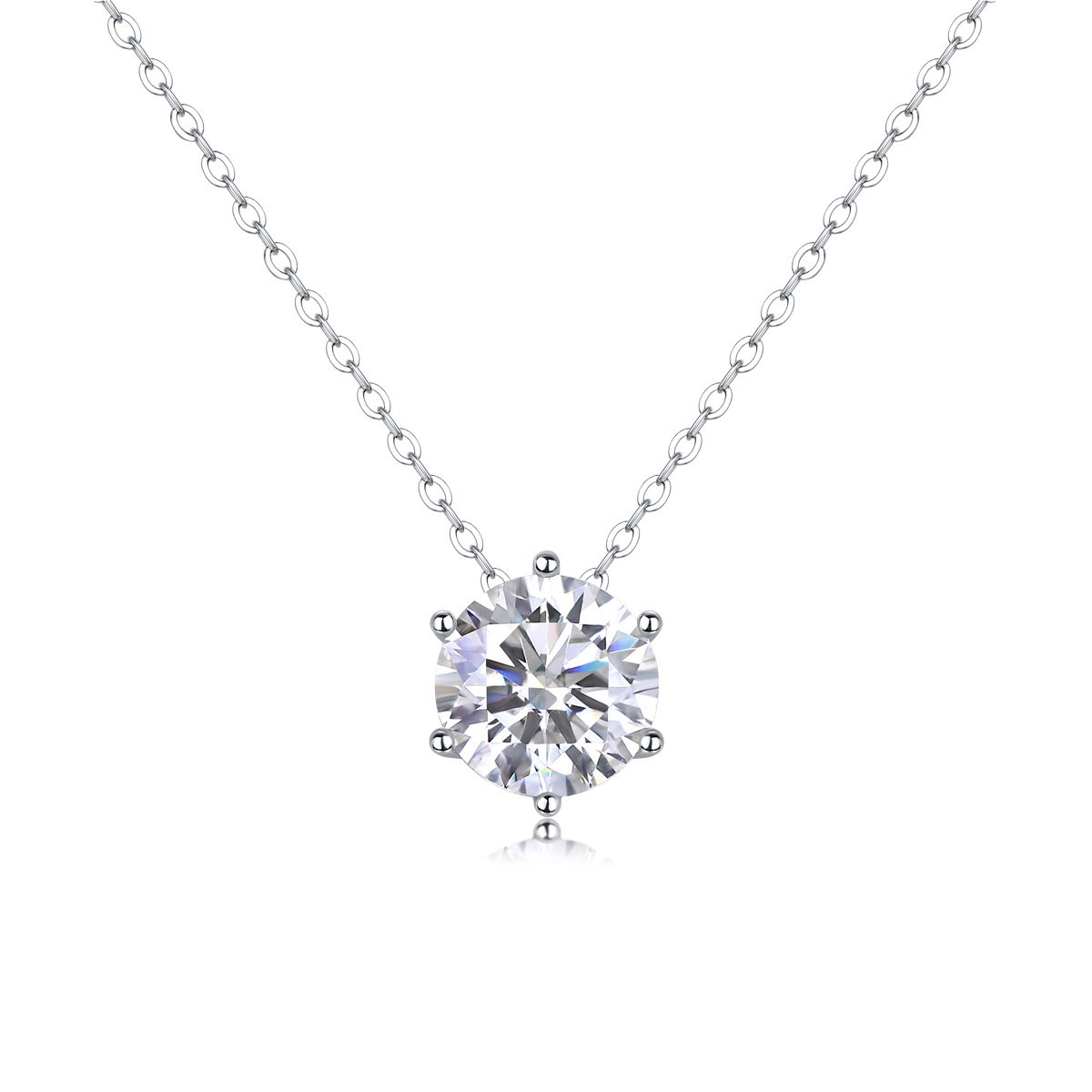 1Afternoon Rose - Pendentif moissanite 1ct-3ct S925
