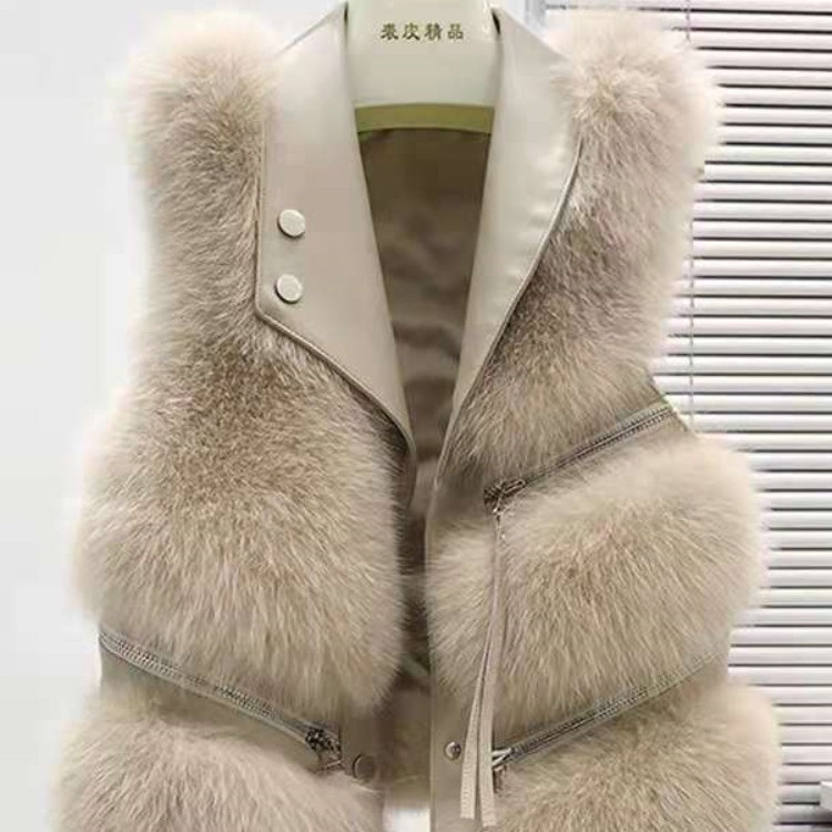 Veste fourrure faux renard femme mode