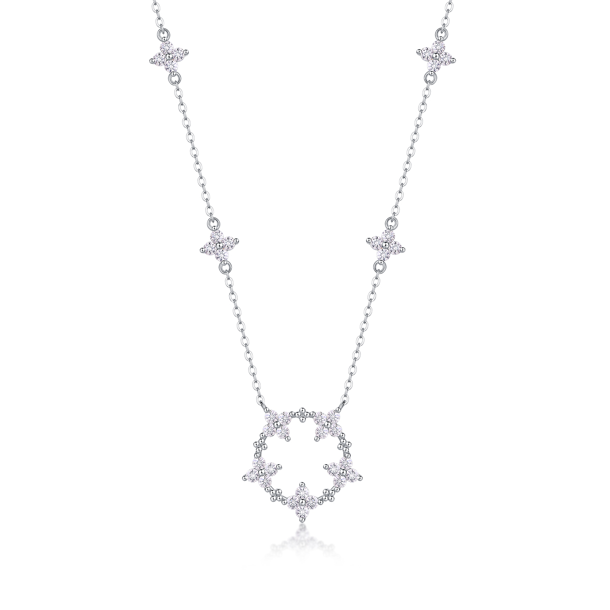 1Iris - Ensemble pendentif moissanite S925 plaqu