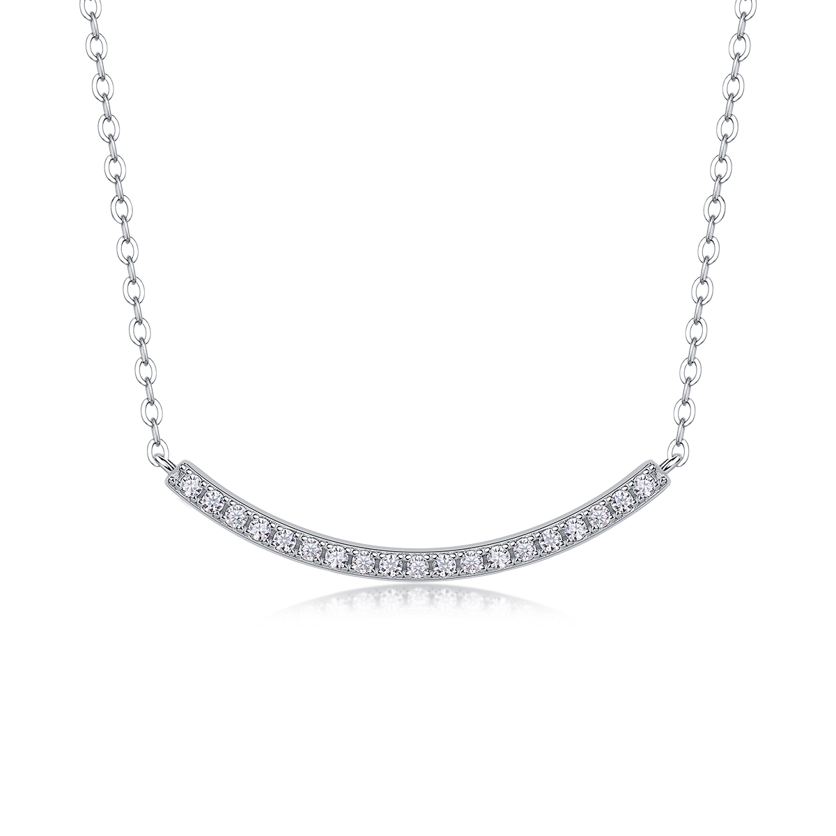 1Joie - Pendentif Moissanite S925 Argent Platine