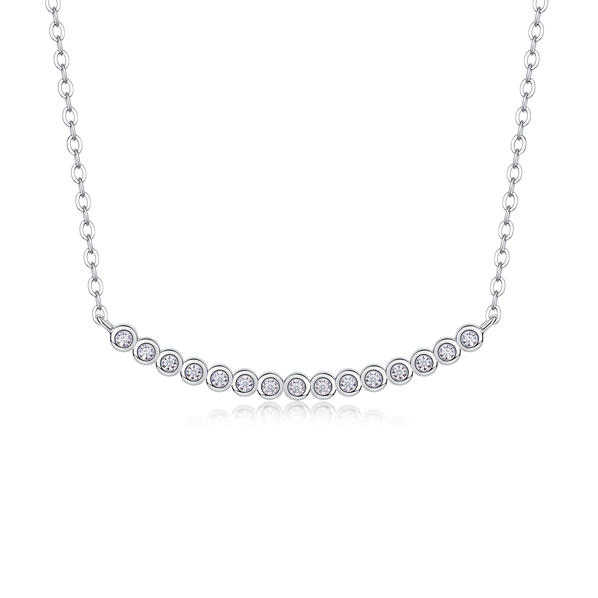 1Floating World - Pendentif moissanite S925 argent/platine monde flottant