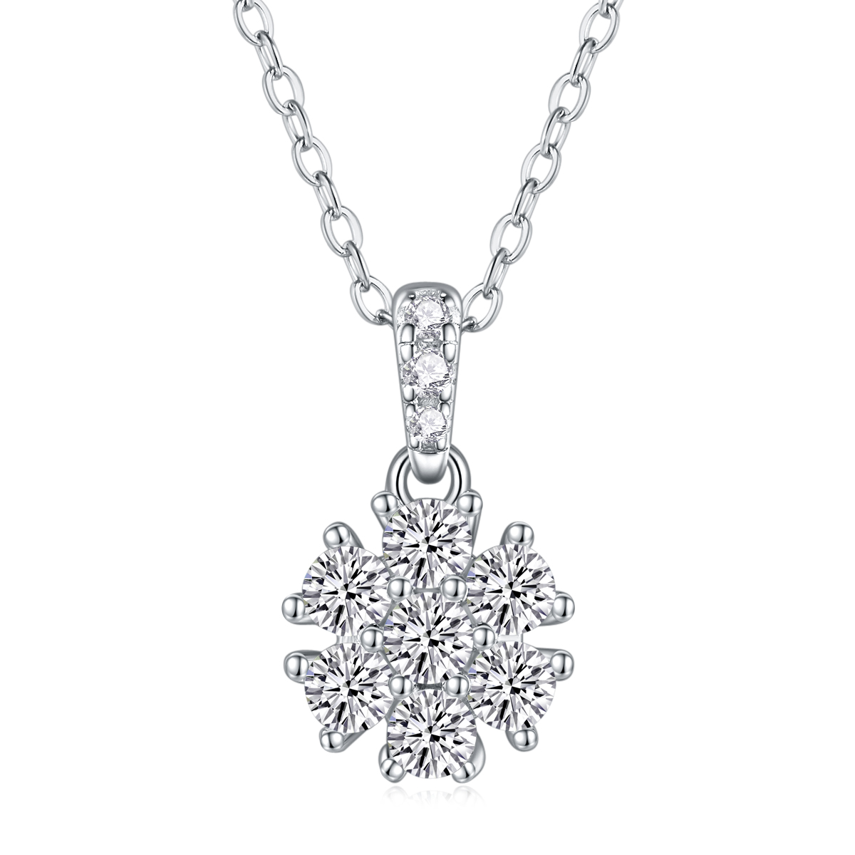 1Snowflake Dance - Ensemble pendentif moissanite S925