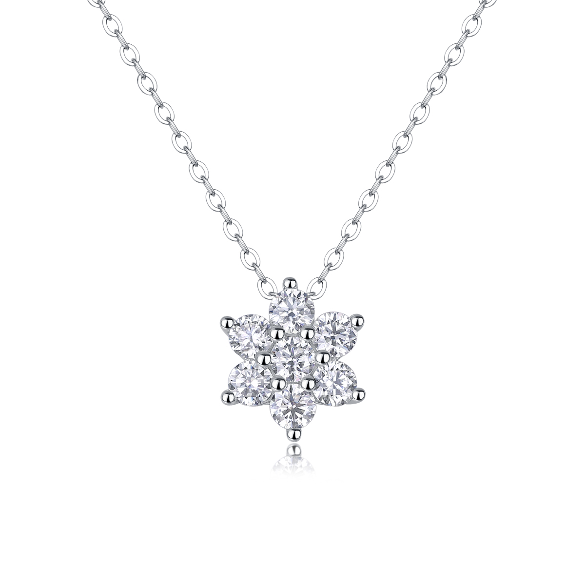 1Flocons Dansants - Pendentif Moissanite S925 Argent