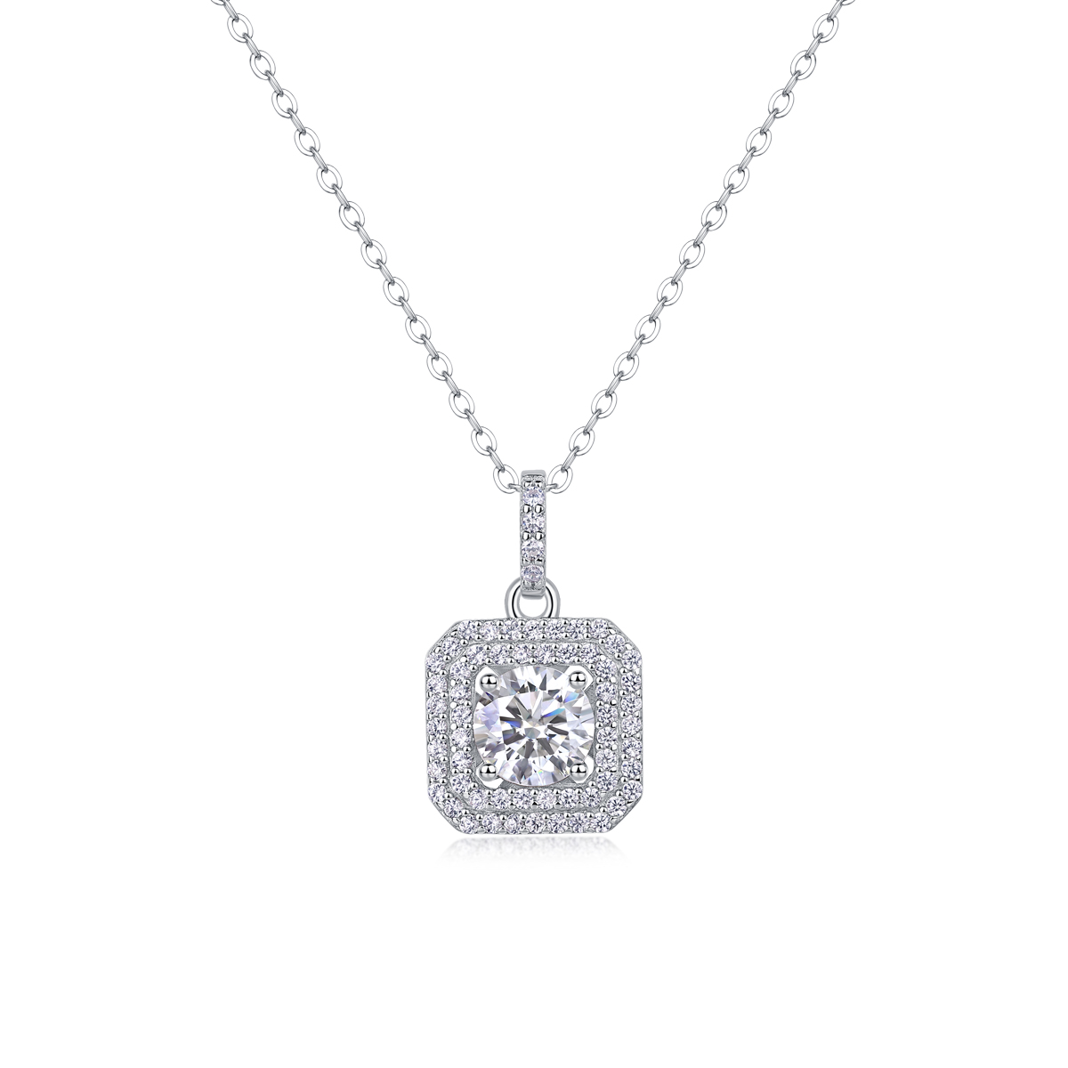 1Diamant Sucre - Pendentif Moissanite 1ct S925 Argent