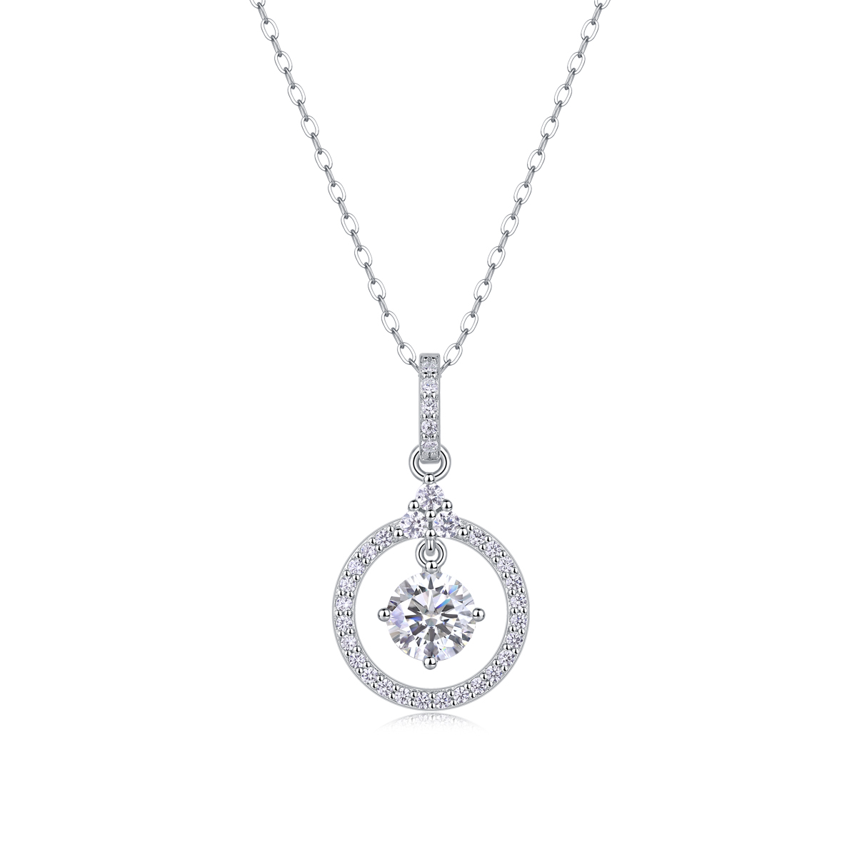 1Love Ring - Pendentif 1 carat moissanite S925 argent/platine amour