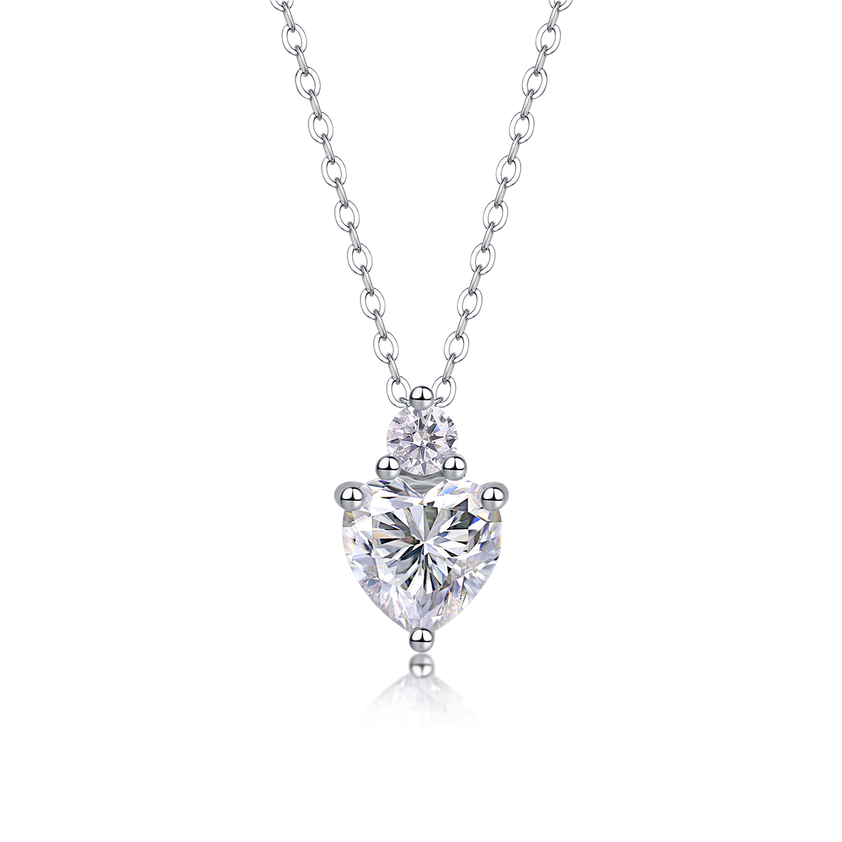 1Ripple Fantasy - Pendentif moissanite S925 argent/platine ondulation