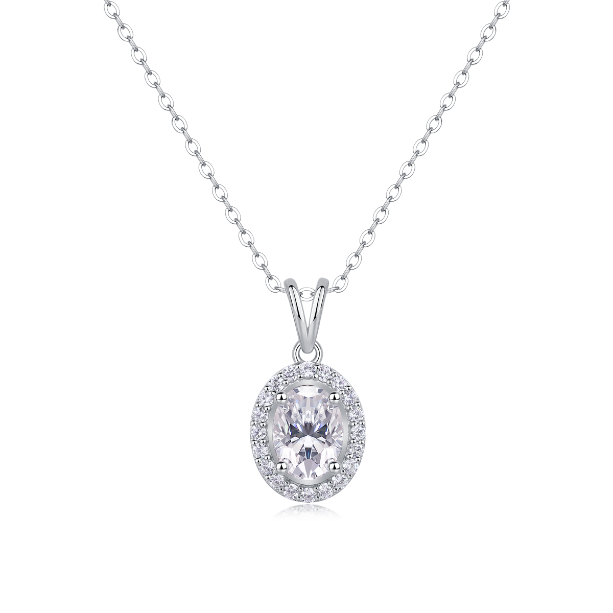 1Infini - Pendentif Moissanite S925 Argent Platine