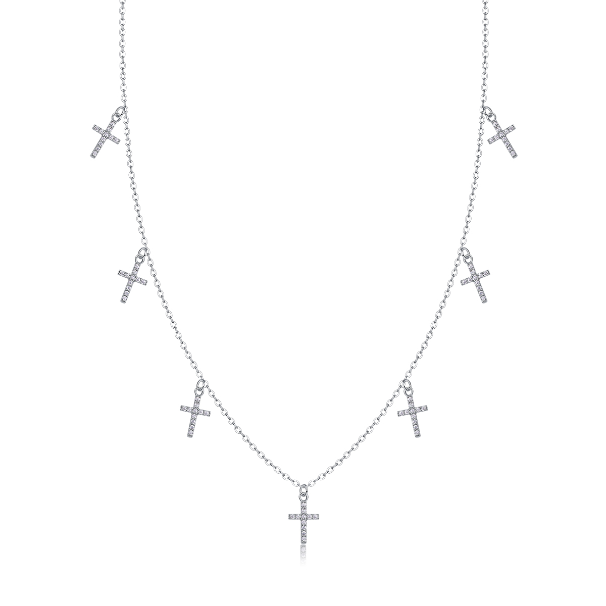 1Holy Light Cross - Ensemble pendentif croix moissanite