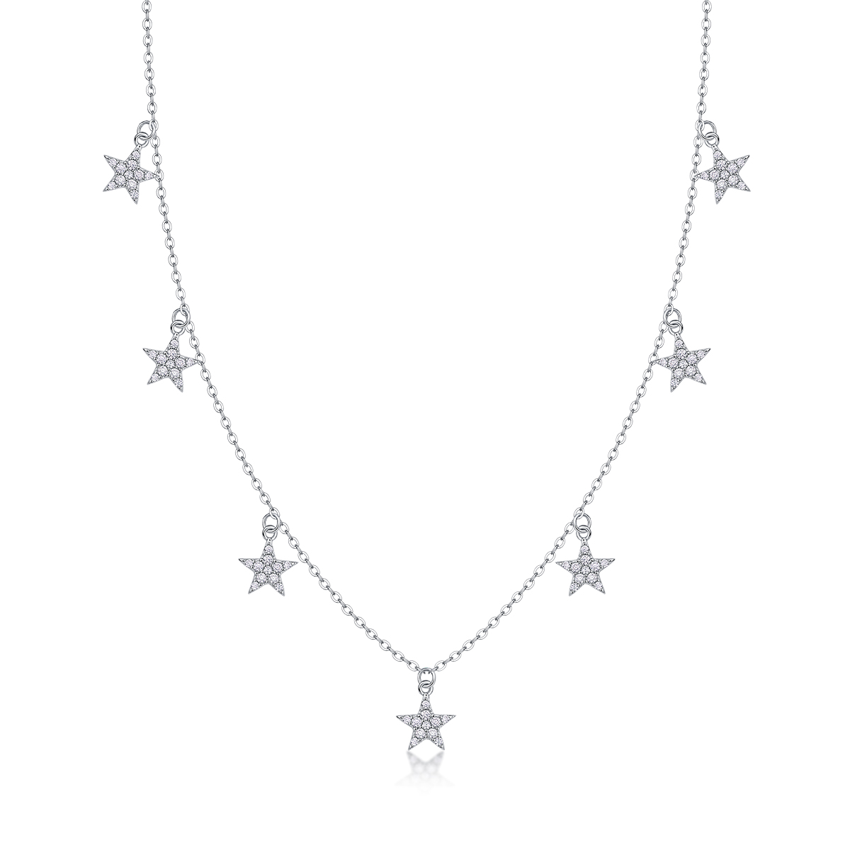 1Star Love - Ensemble pendentif moissanite S925 argent sterling