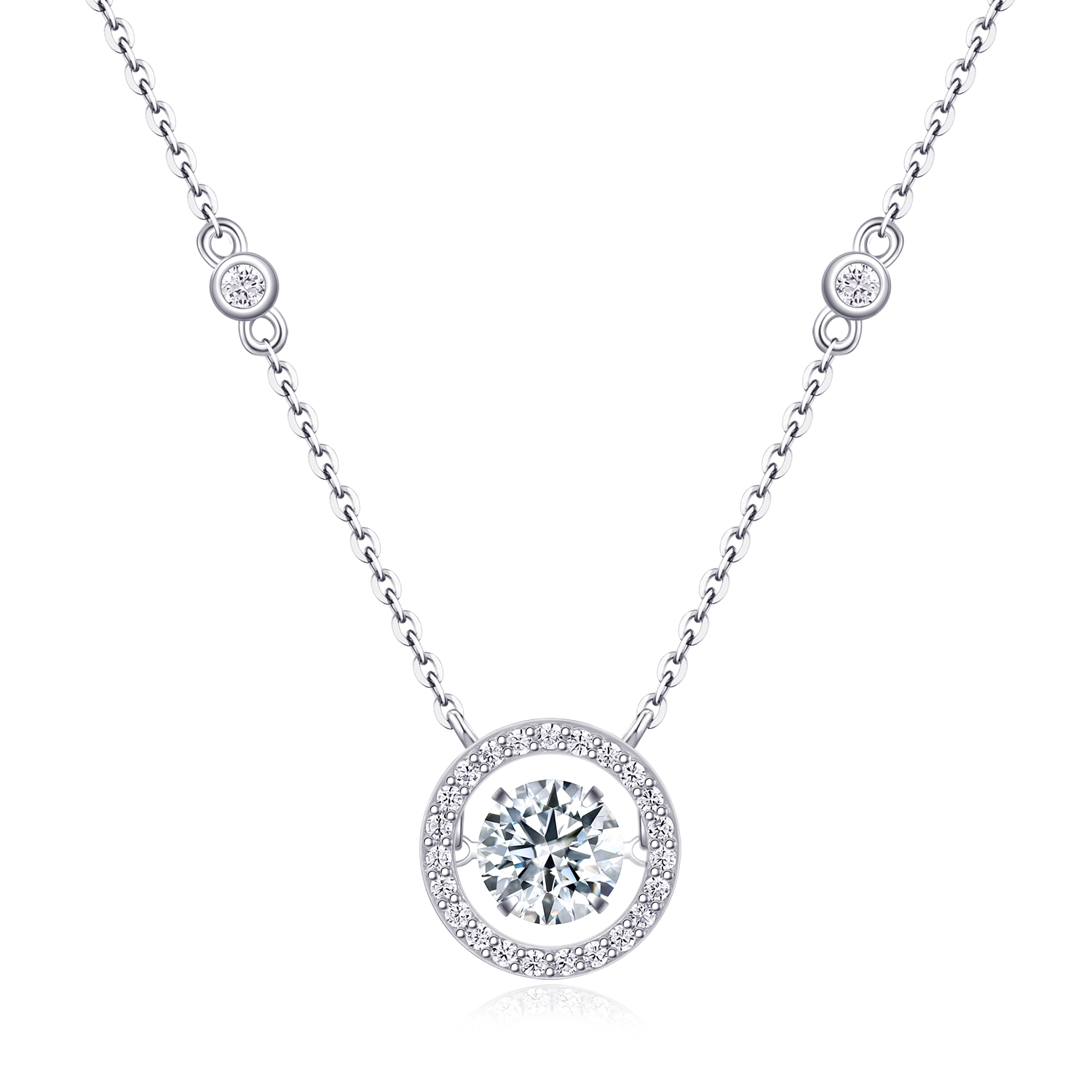 1Mobius - Ensemble pendentif moissanite 1ct S925 plaqu