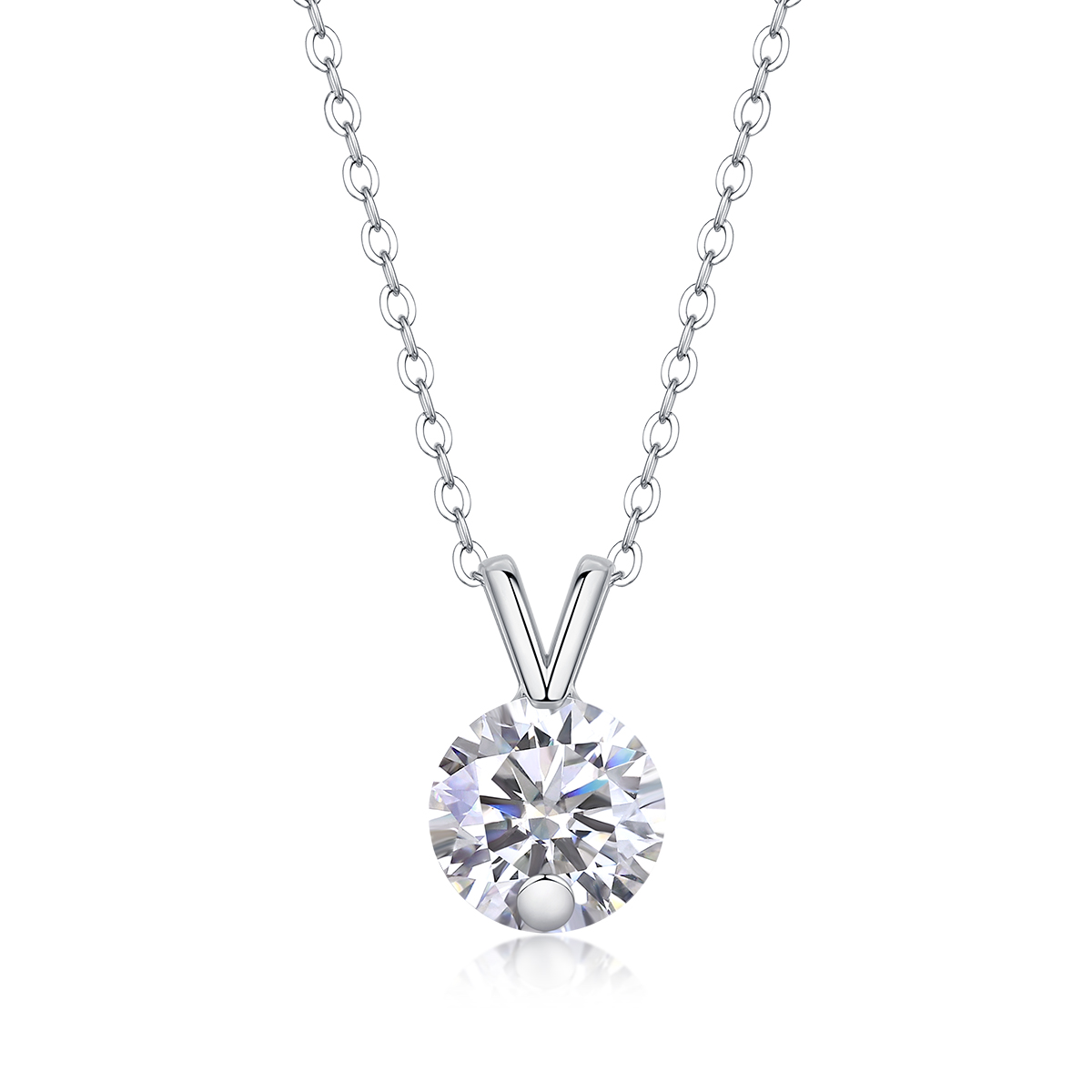1Forme V - Pendentif Moissanite 2ct S925 Argent