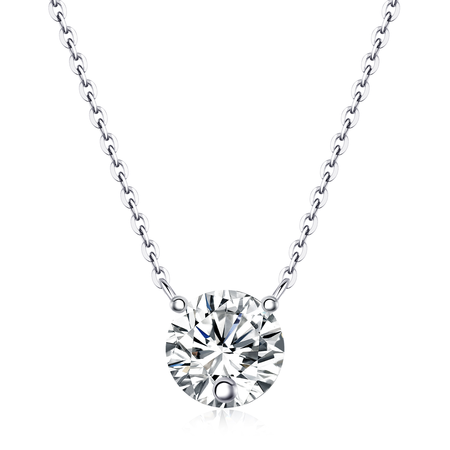 1Love Of Time - Ensemble pendentif moissanite 2ct S925