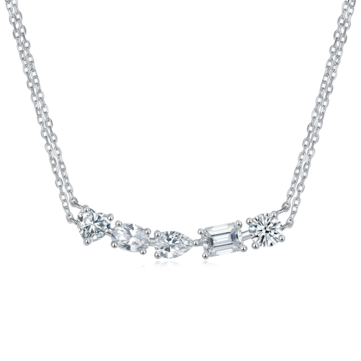 1Galaxy - Ensemble pendentif diamant moissanite S925 argent sterling