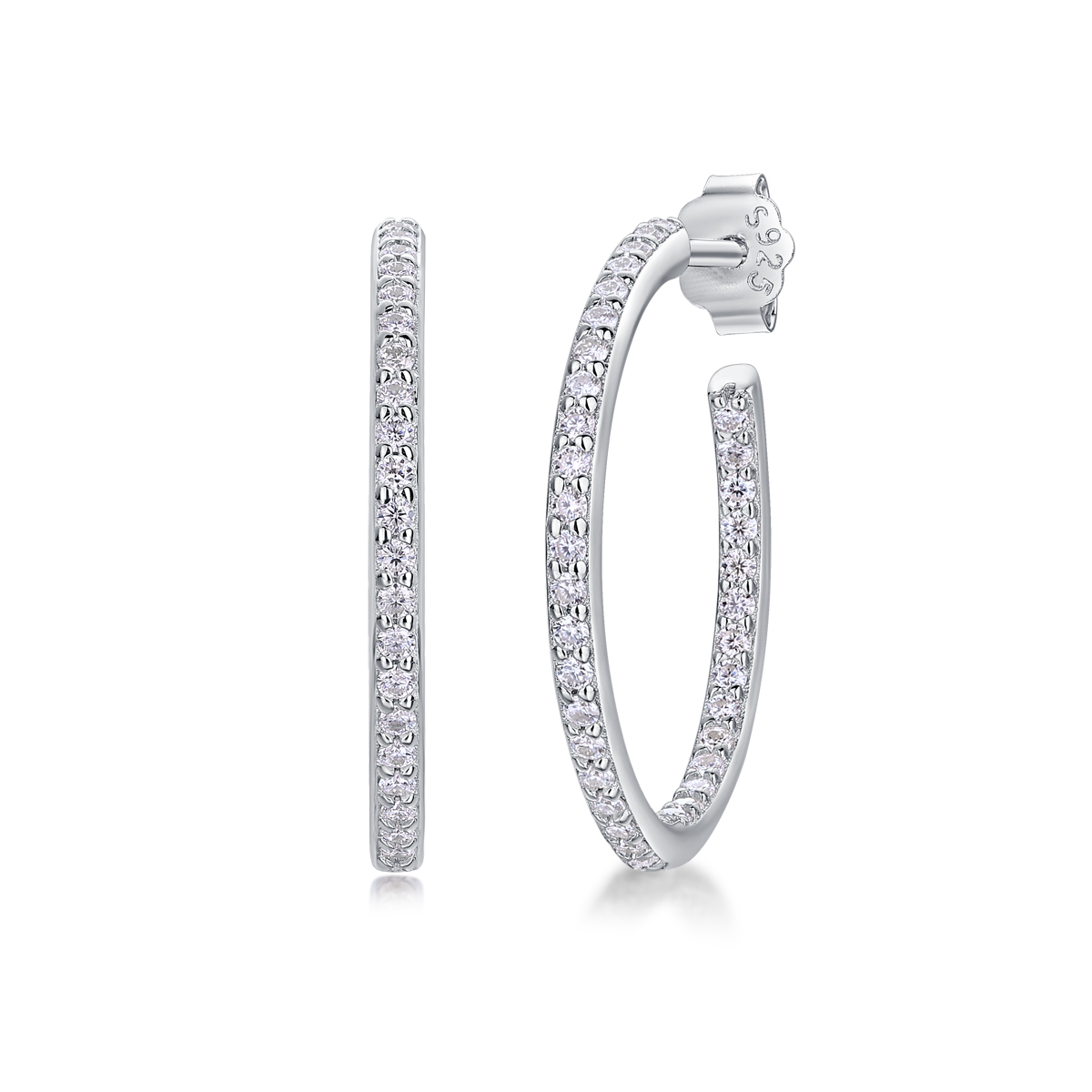 1Ruban - Boucles Moissanite S925 Argent Platine