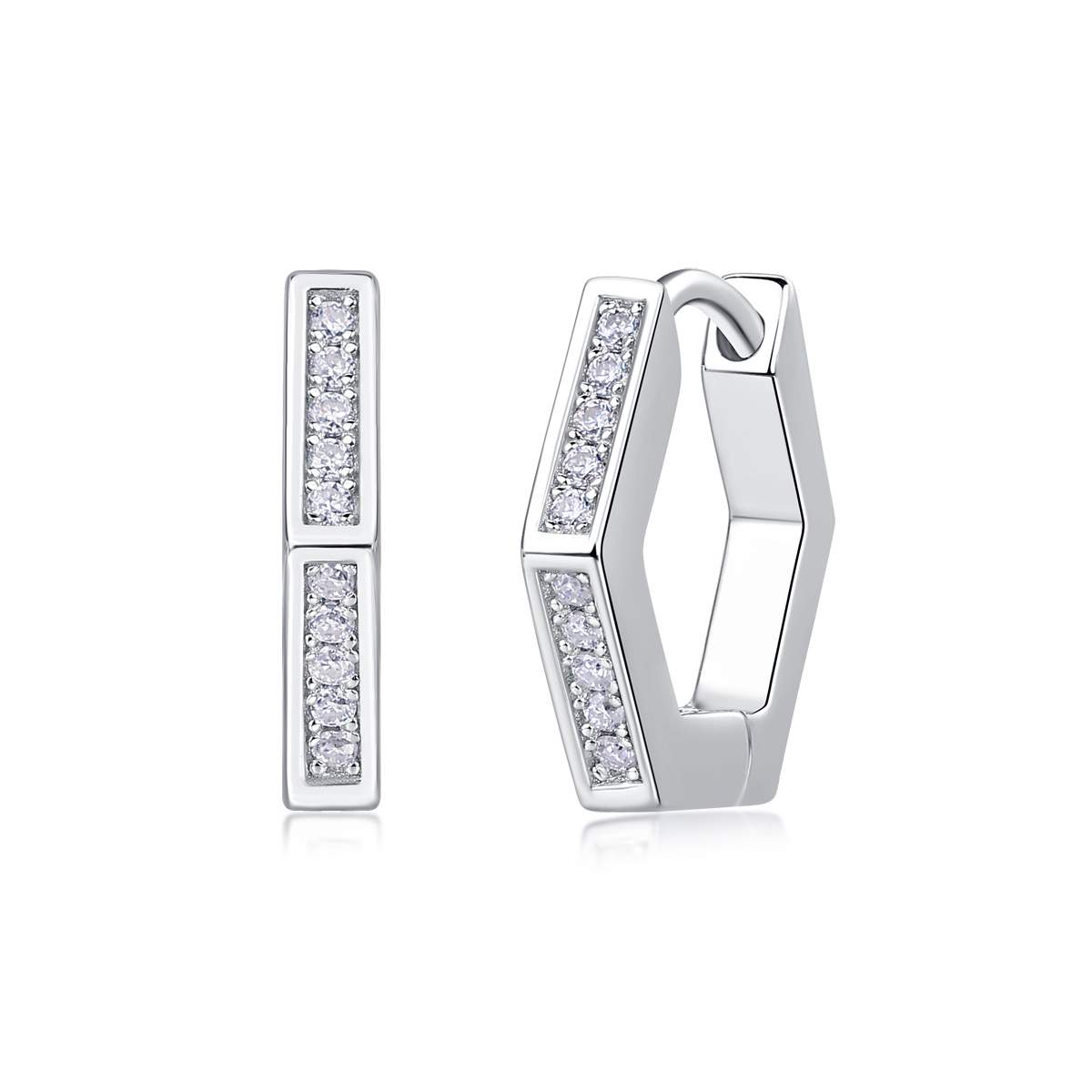 1État Mental - Boucles Moissanite S925 Argent Platine