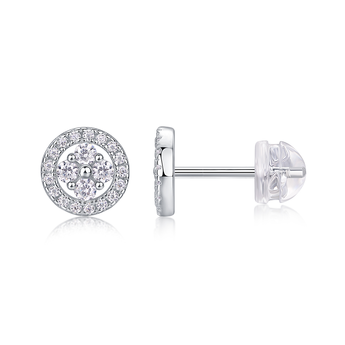 1Osmanthus Argent - Boucles Moissanite S925 Platine
