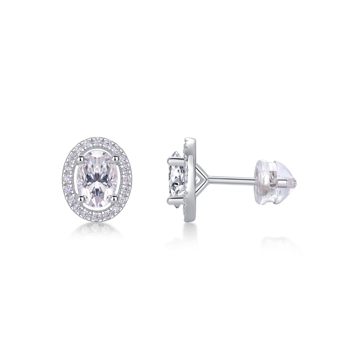 1Phantom Night - Boucles moissanite S925 argent/platine nuit fantôme