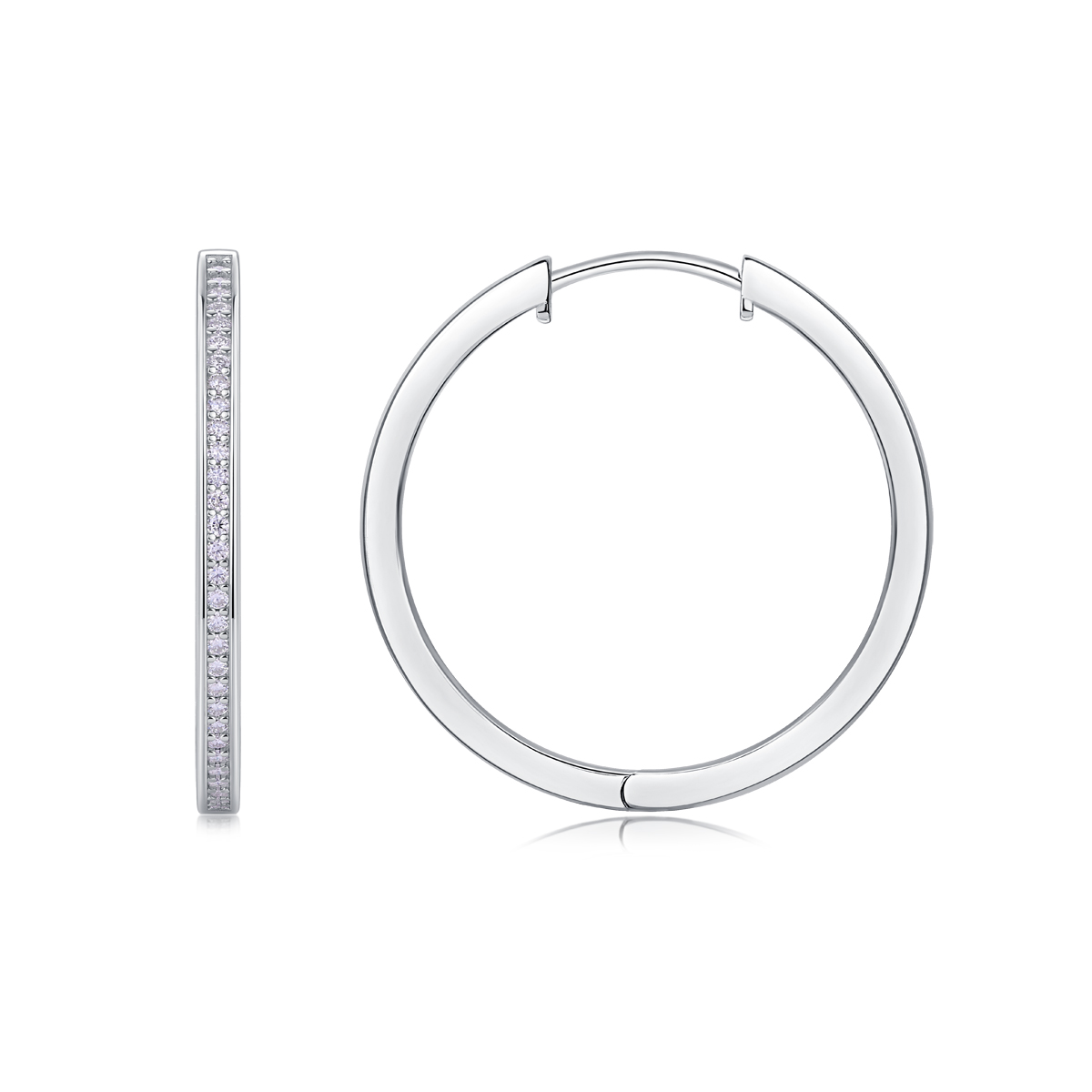 1Moon Sea - Boucles moissanite S925 argent/platine style mer lune