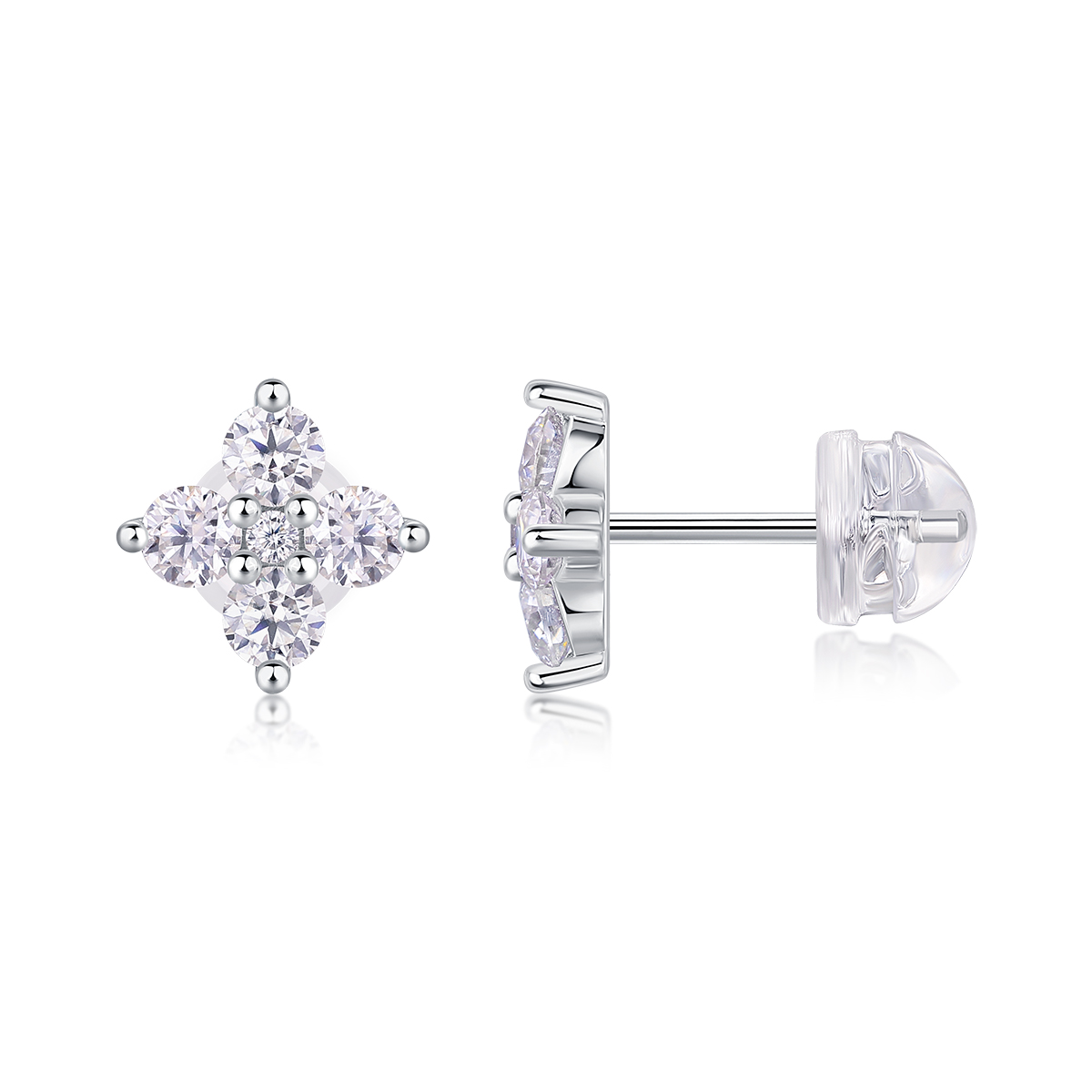 1Sweetheart French - Boucles moissanite S925 argent sterling