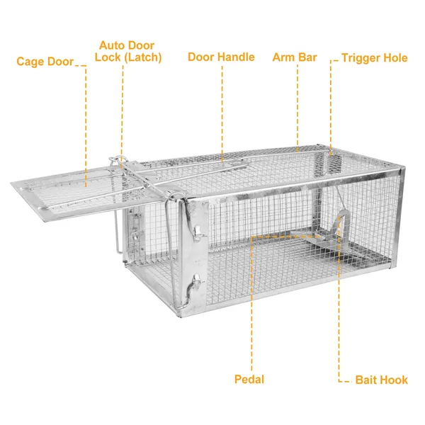 2 pièges rats cages humains galvanisés