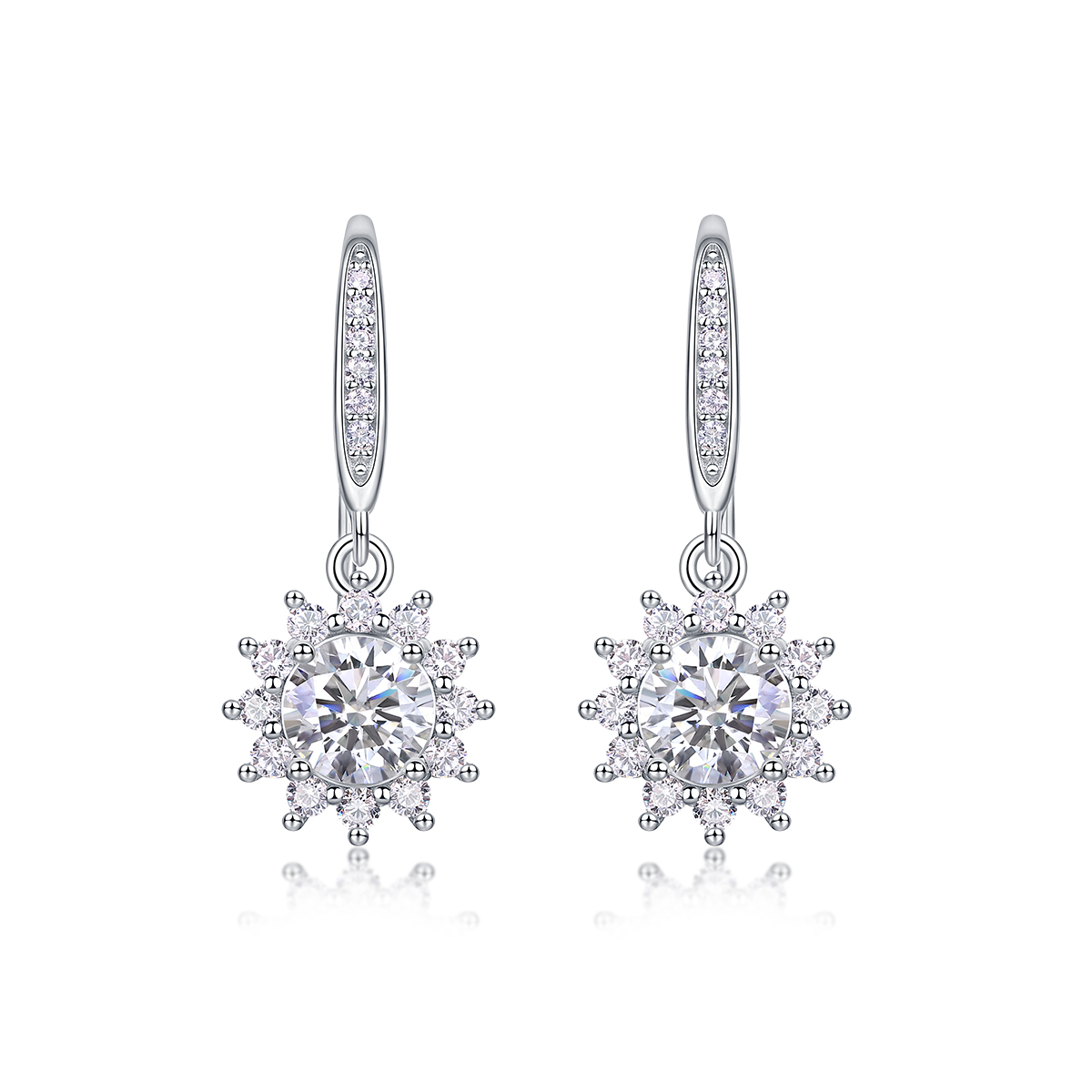 1Qingcheng - Ensemble boucles moissanite 0,5ct S925