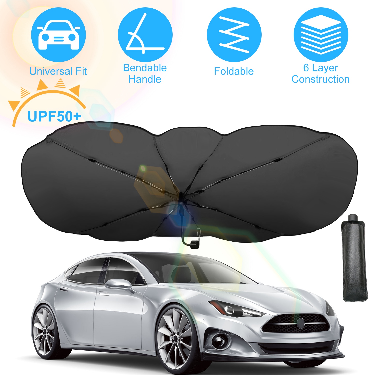 Parasol voiture pliable 57x33po protection soleil