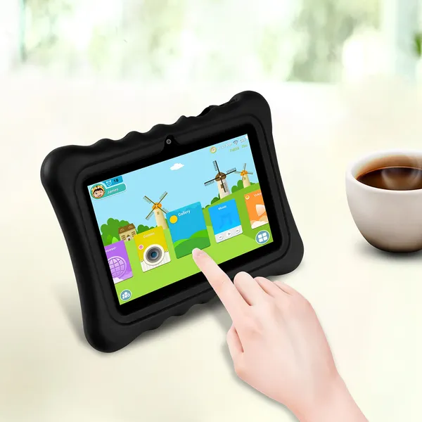 Étui silicone antichoc avec support pour tablettes 7 po