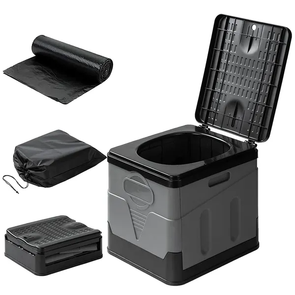 Toilette portable camping bateau randonnée pliable avec sac