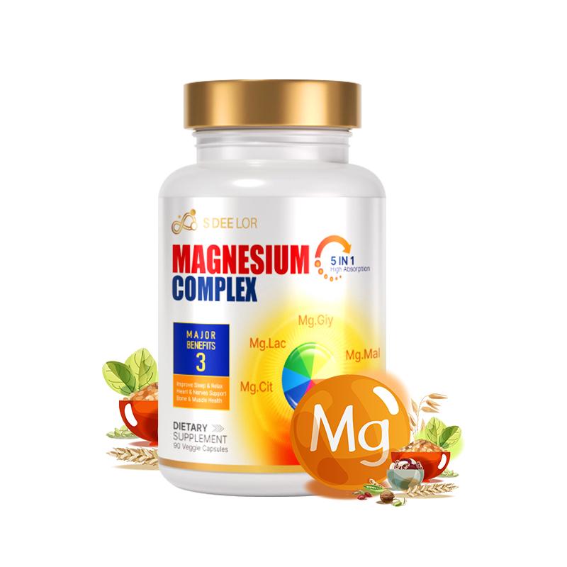 Magnésium Glycinate Malate Vitamine D3 Formule Végétalienne Absorption