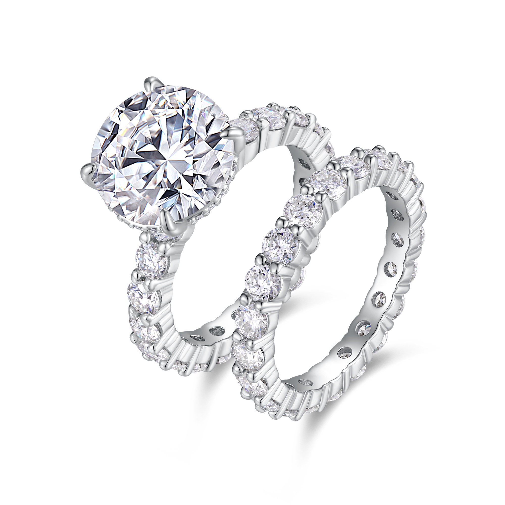 1Time Vow - Ensemble bagues moissanite 5 carats S925 argent