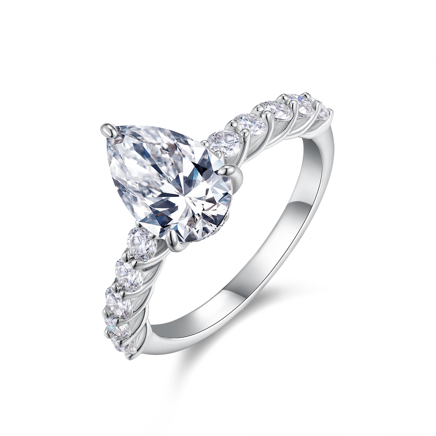 1Goutte Clair De Lune - Bague Moissanite S925 Argent