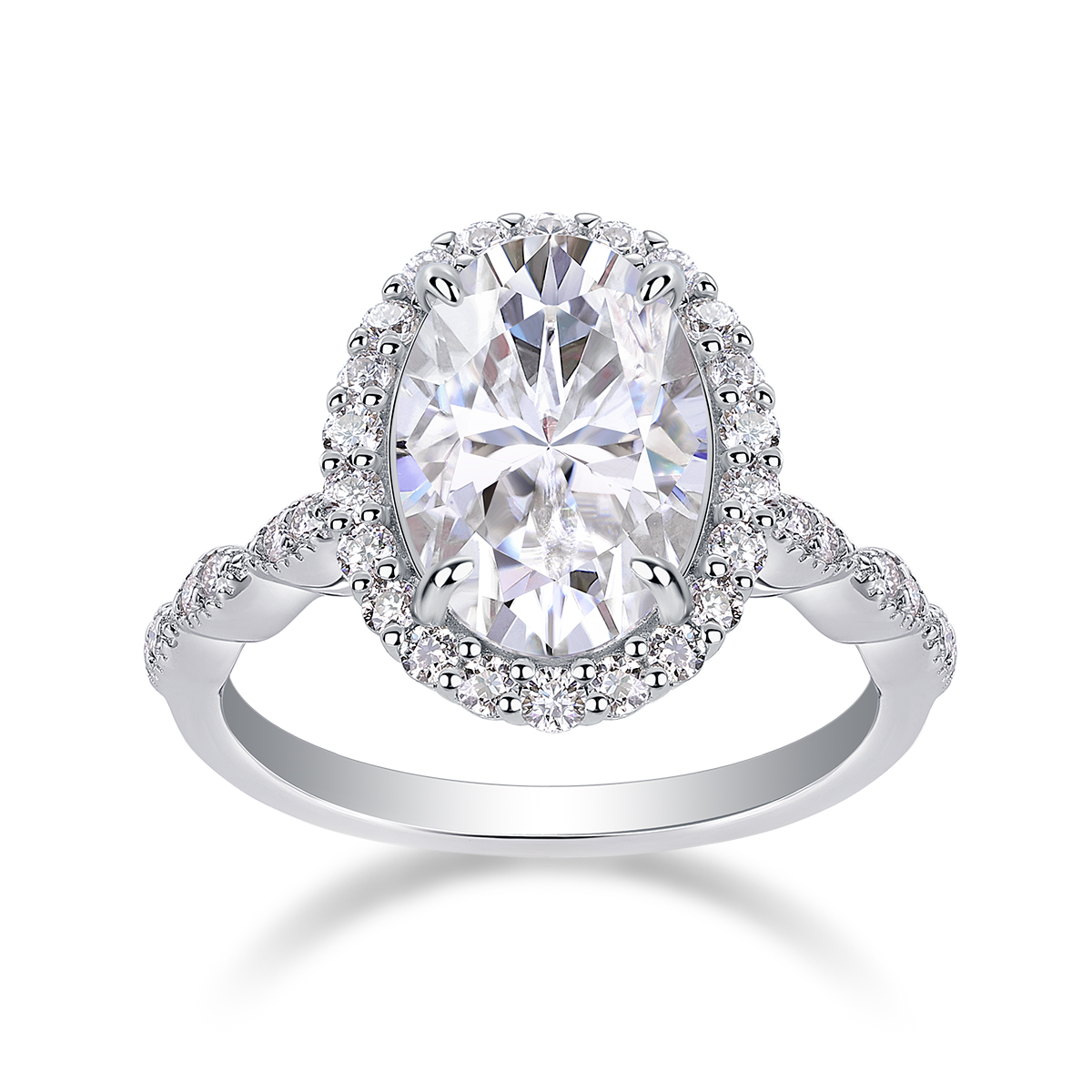 1Bright Moon - Ensemble bague diamant moissanite S925