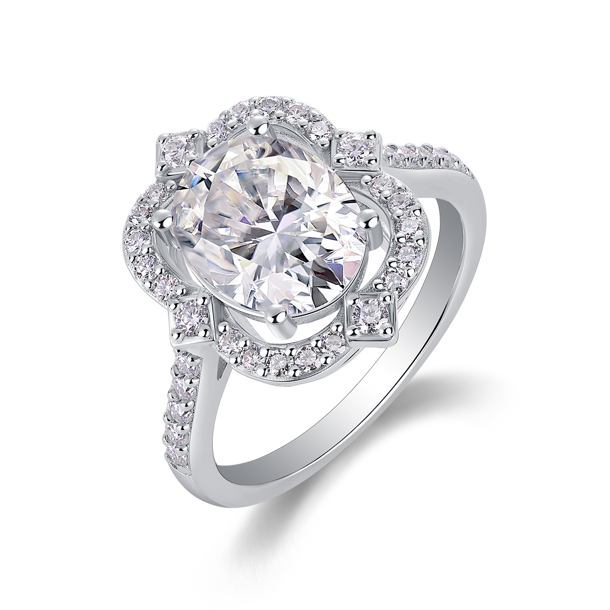 1Camellia - Bague moissanite S925 plaqu or