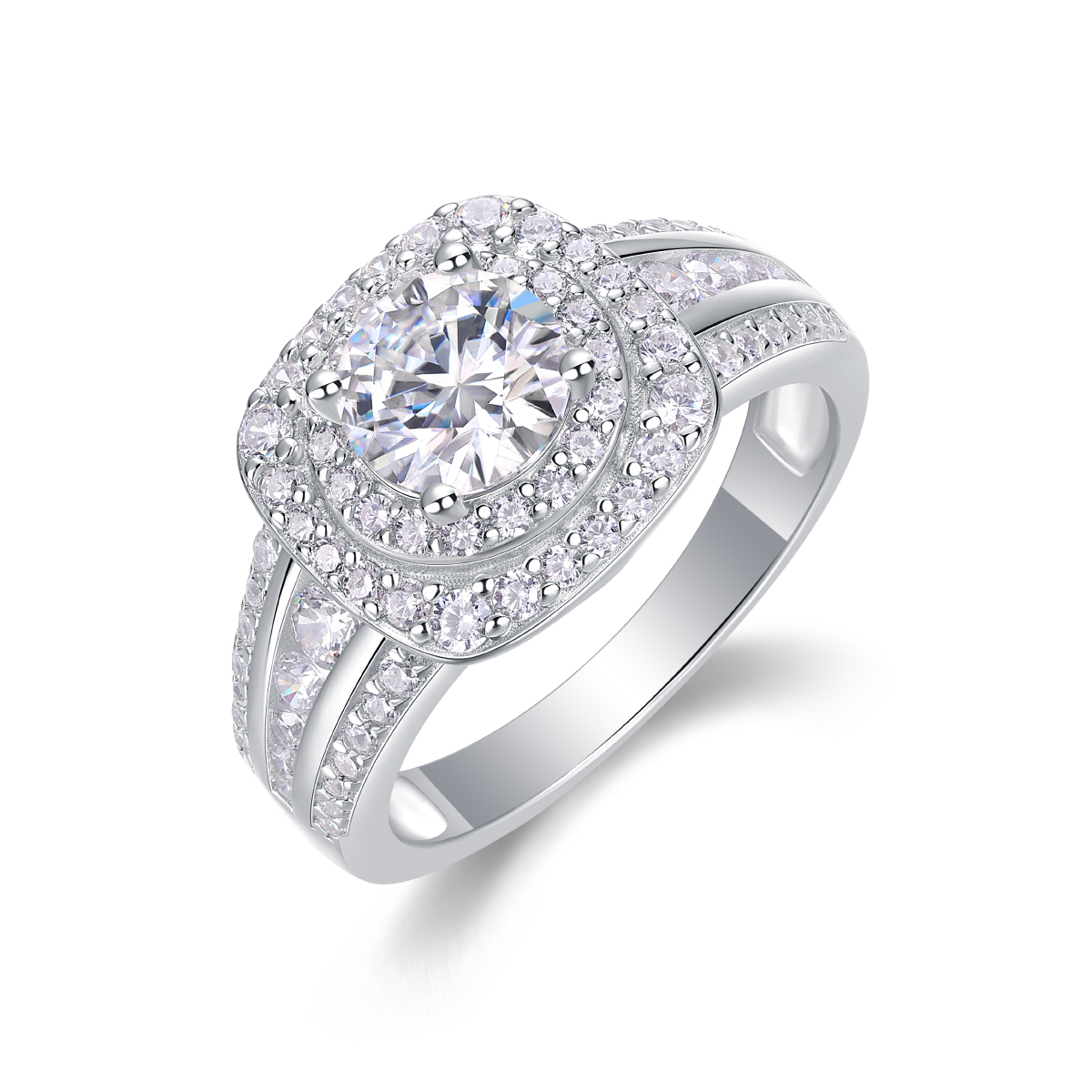 1Starry Sky Crown - Bague moissanite 1ct S925 plaqu