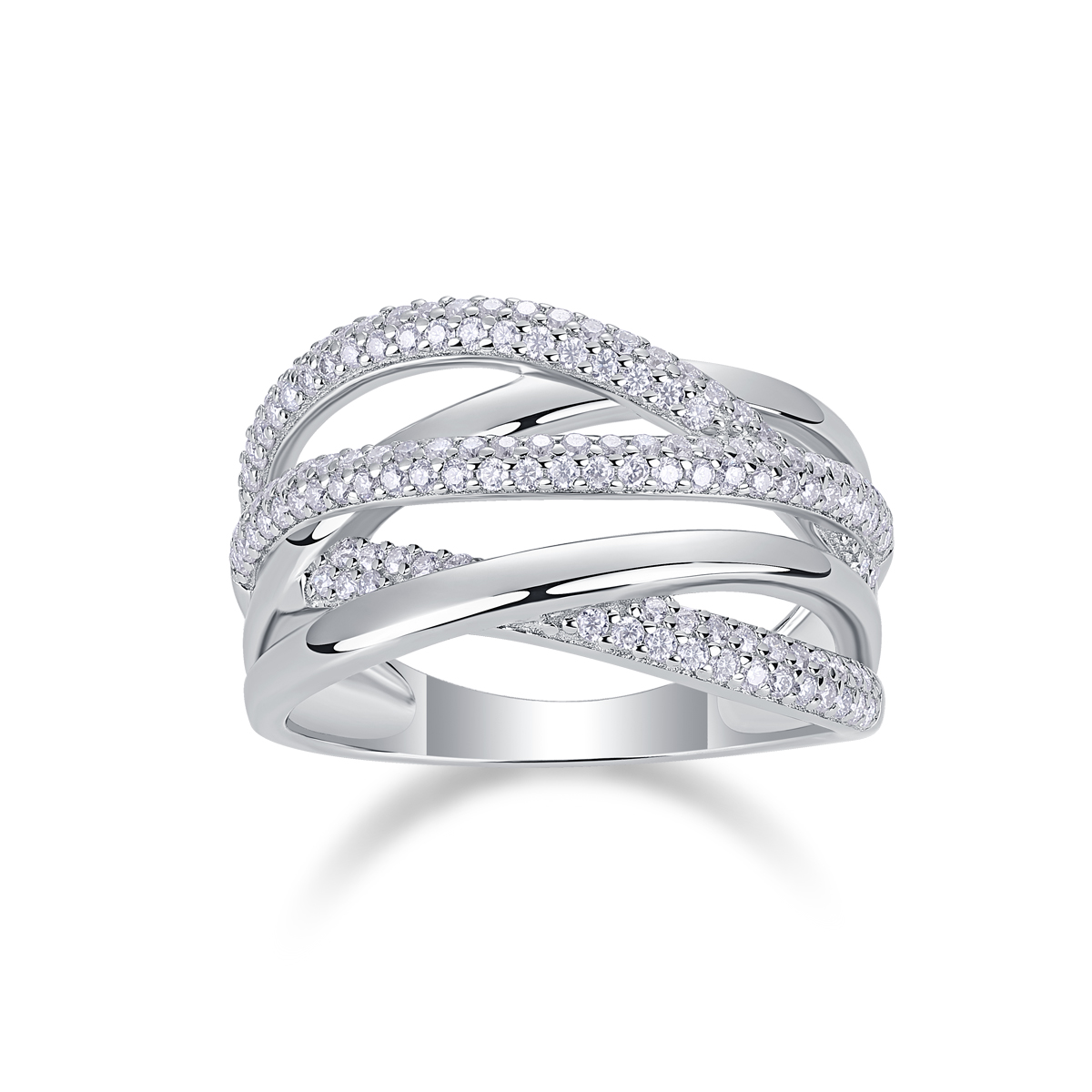 1Brilliant Interweaving - Accessoire moissanite S925 argent/platine brillant