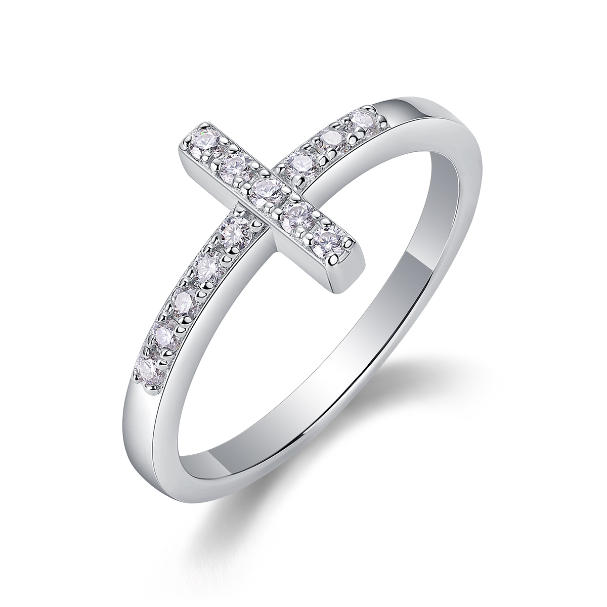 1Croix Lumière Sainte - Moissanite S925 Argent Platine