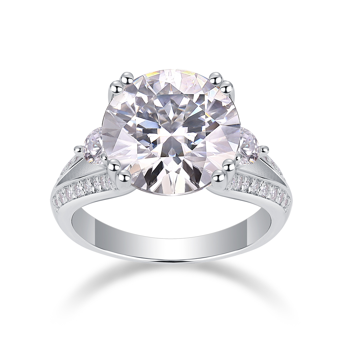 1Elegant Radiance - Ensemble moissanite 5ct S925 plaqu