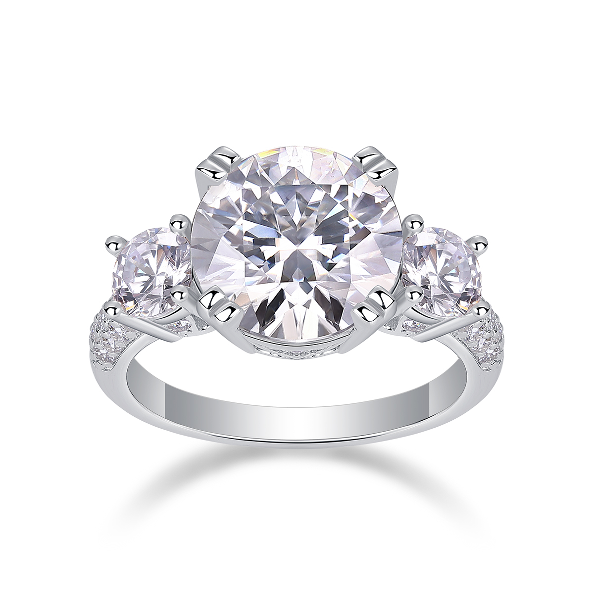 1Étoiles Éblouissantes - Bague Moissanite 5ct S925